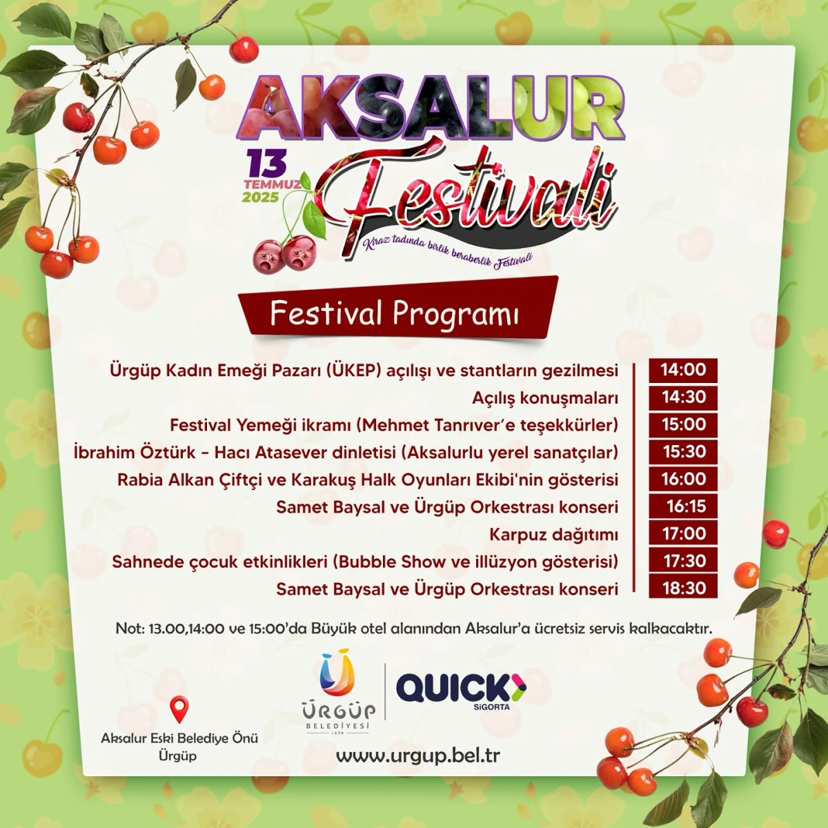 Aksalur Festivali 13 Temmuz'da Başlıyor!