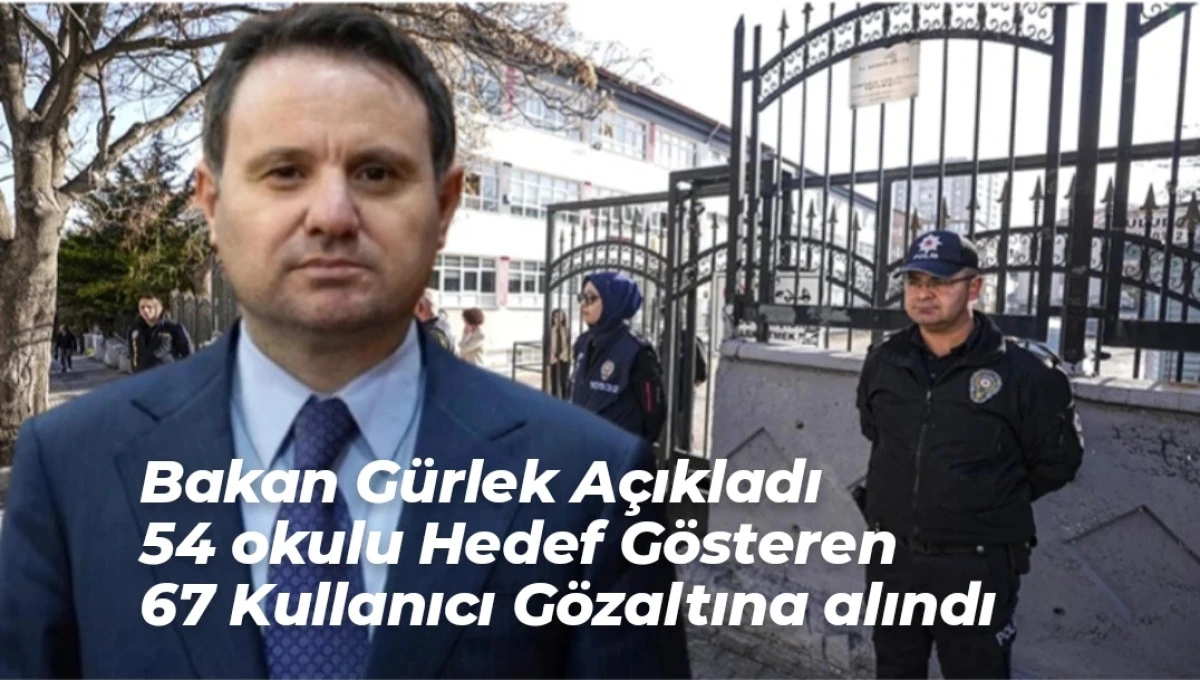 Bakan G&uuml;rlek A&ccedil;ıkladı  54 okulu Hedef G&ouml;steren  67 Kullanıcı G&ouml;zaltına alındı 