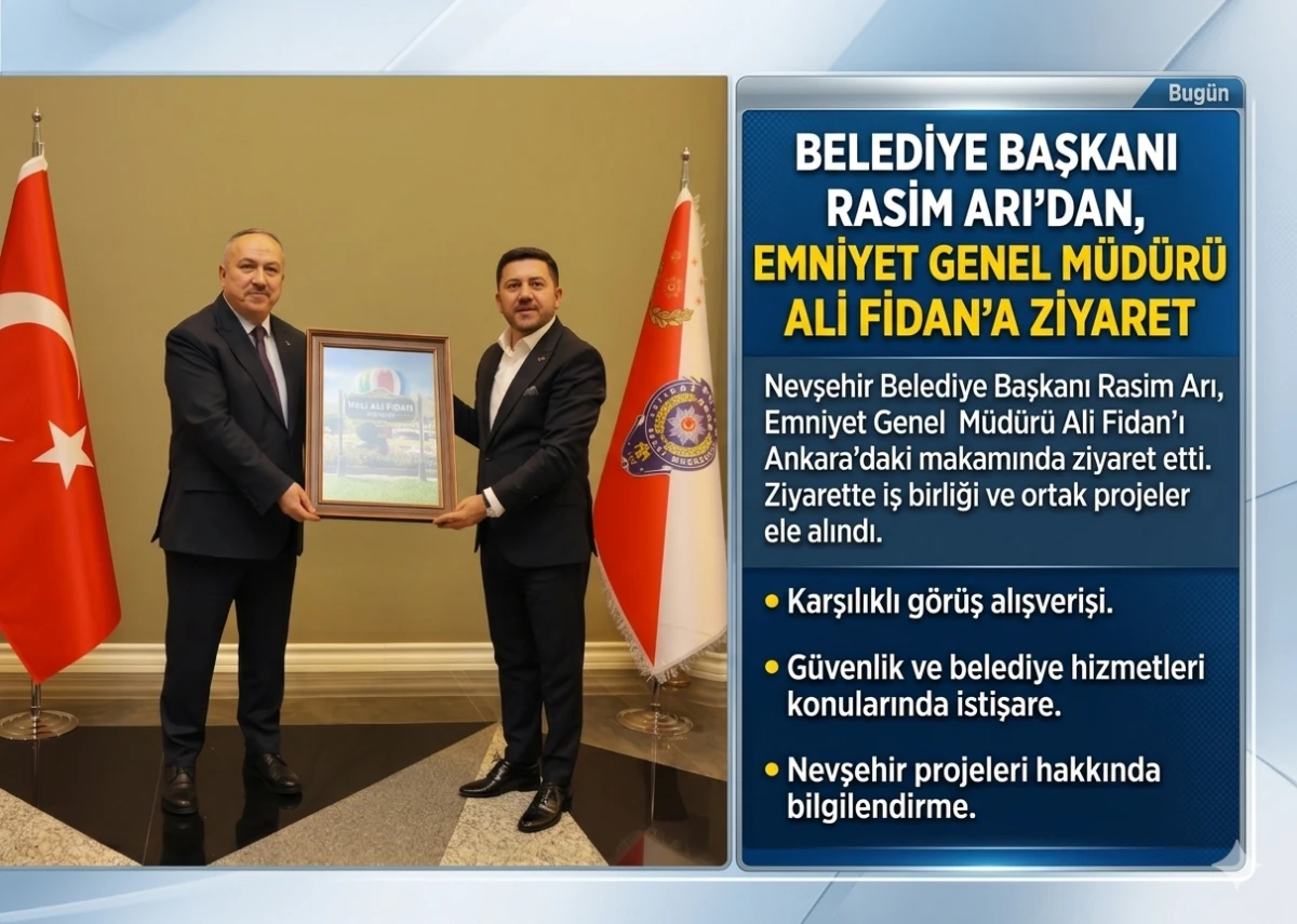 Belediye Başkanı Rasim Arı&rsquo;dan, Emniyet Genel M&uuml;d&uuml;r&uuml; Ali Fidan&rsquo;a Ziyaret