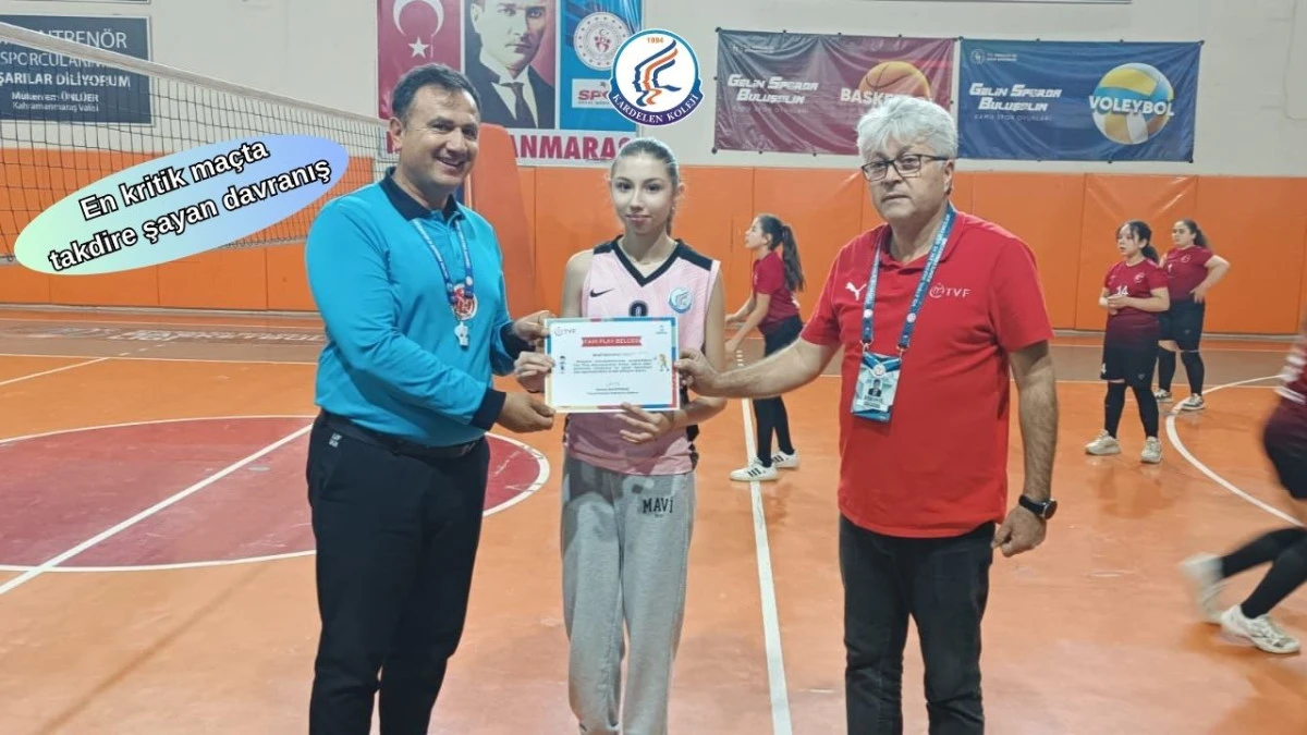 Kardelenli &ouml;ğrenciye &ldquo;Fair Play&rdquo; &ouml;d&uuml;l&uuml;   