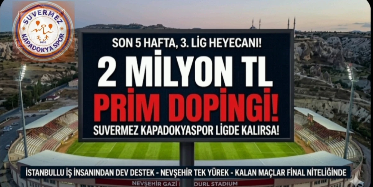 Lale Haber TV&rsquo;de Şok Gelişme: Canlı Yayında Suvermez Kapadokyaspor&rsquo;a 2 Milyon TL Prim M&uuml;jdesi!