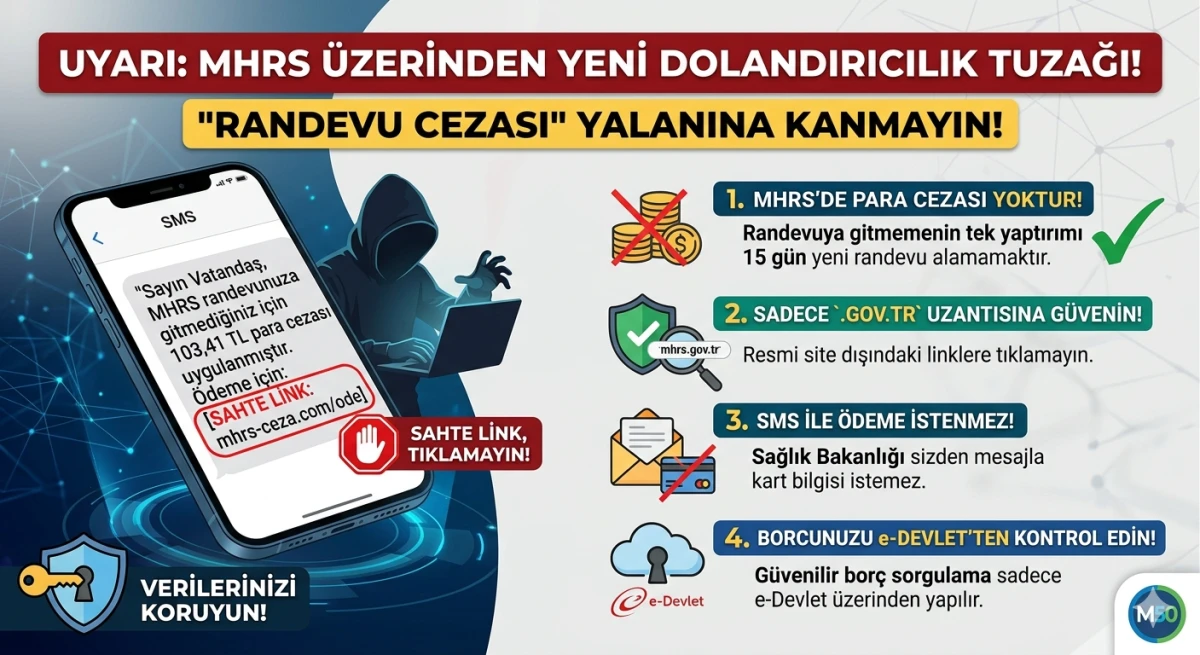 MHRS &Uuml;zerinden Yeni Dolandırıcılık Tuzağı! "Randevu Cezası" Yalanına Kanmayın