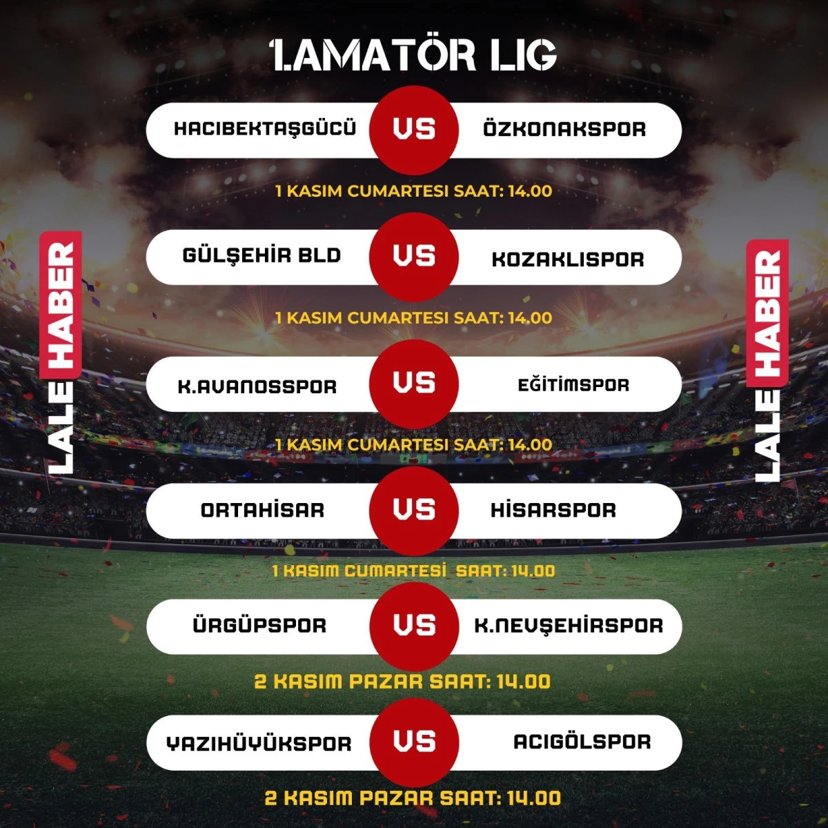 Nevşehir 1. Amatör Lig’de 3. Hafta Heyecanı Başlıyor