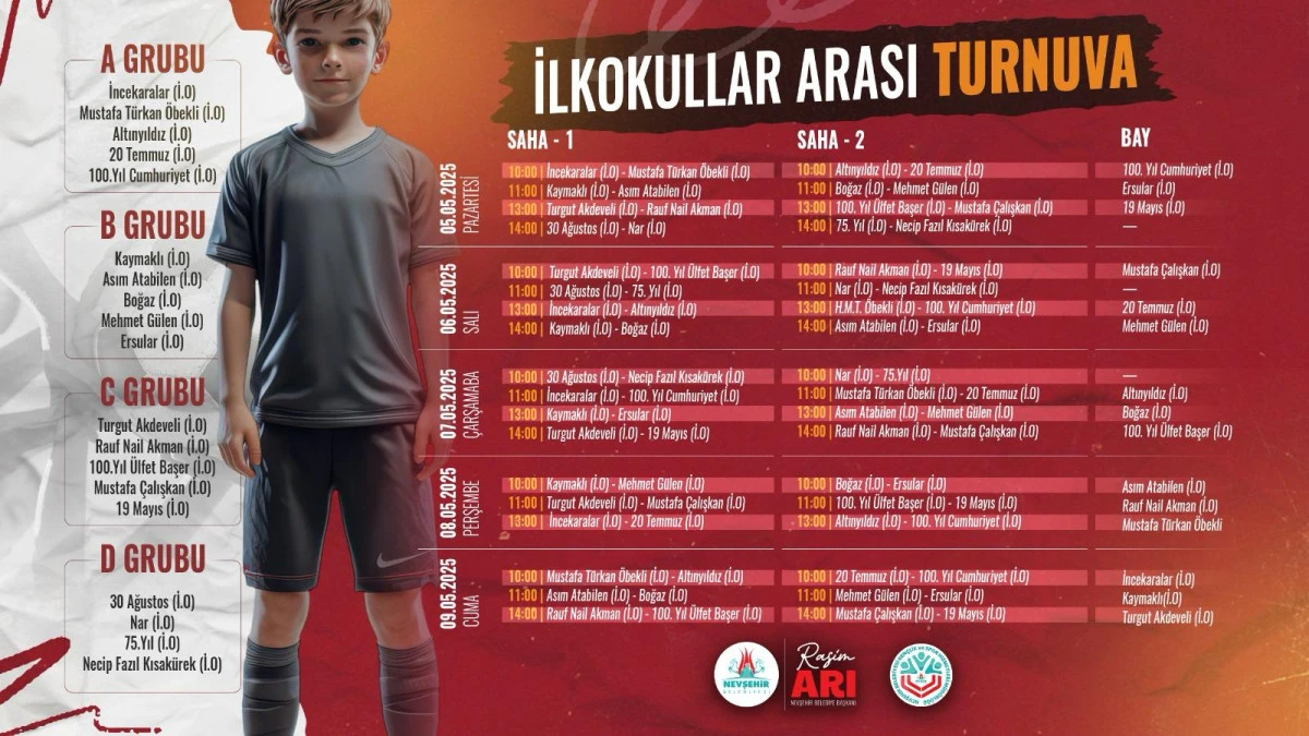 Nevşehir’de İlkokullar Arası Futbol Turnuvası Heyecanı