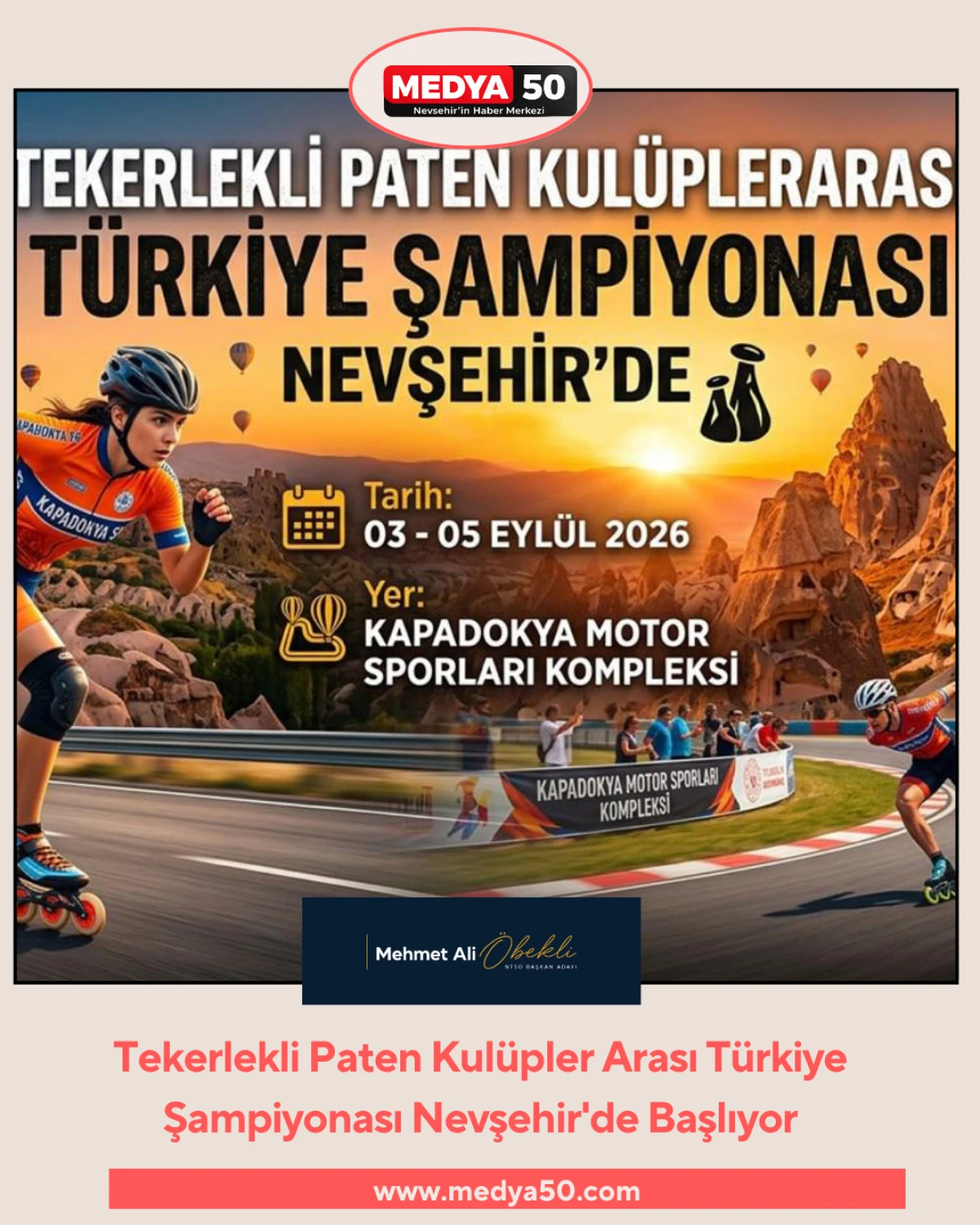 Tekerlekli Paten Kul&uuml;pler Arası T&uuml;rkiye Şampiyonası Nevşehir'de Başlıyor