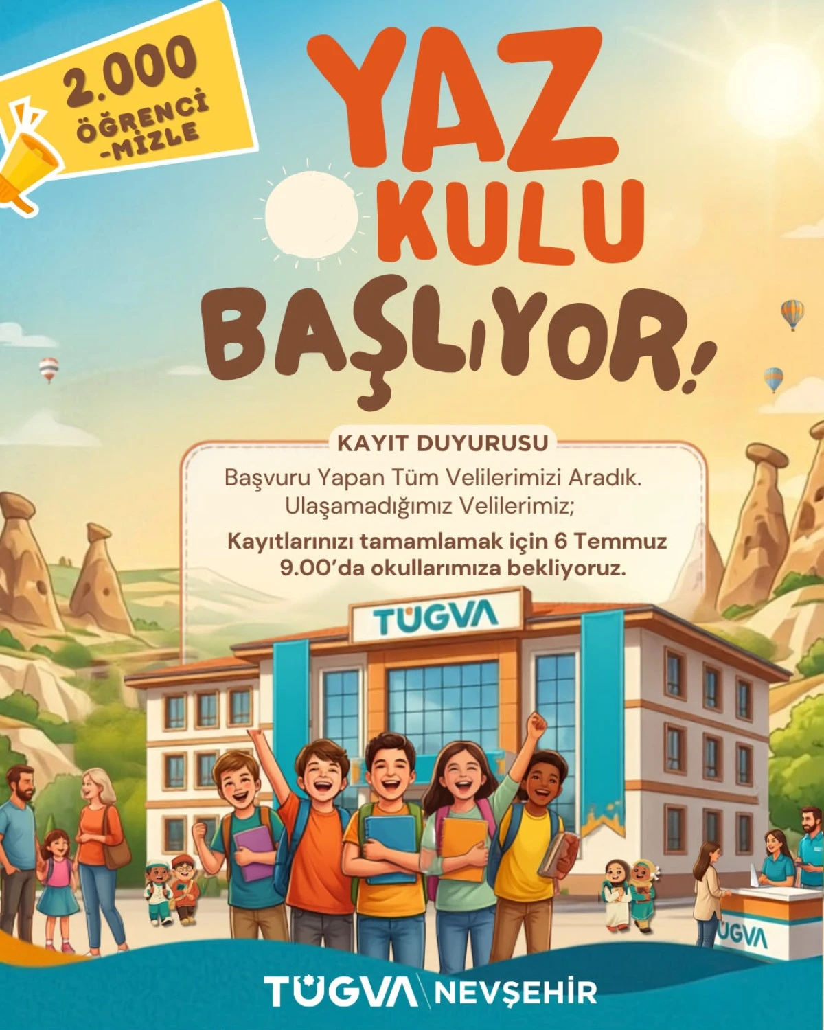 T&Uuml;GVA Nevşehir Yaz Okulu Başlıyor: 2.000 &Ouml;ğrenci İ&ccedil;in Geri Sayım