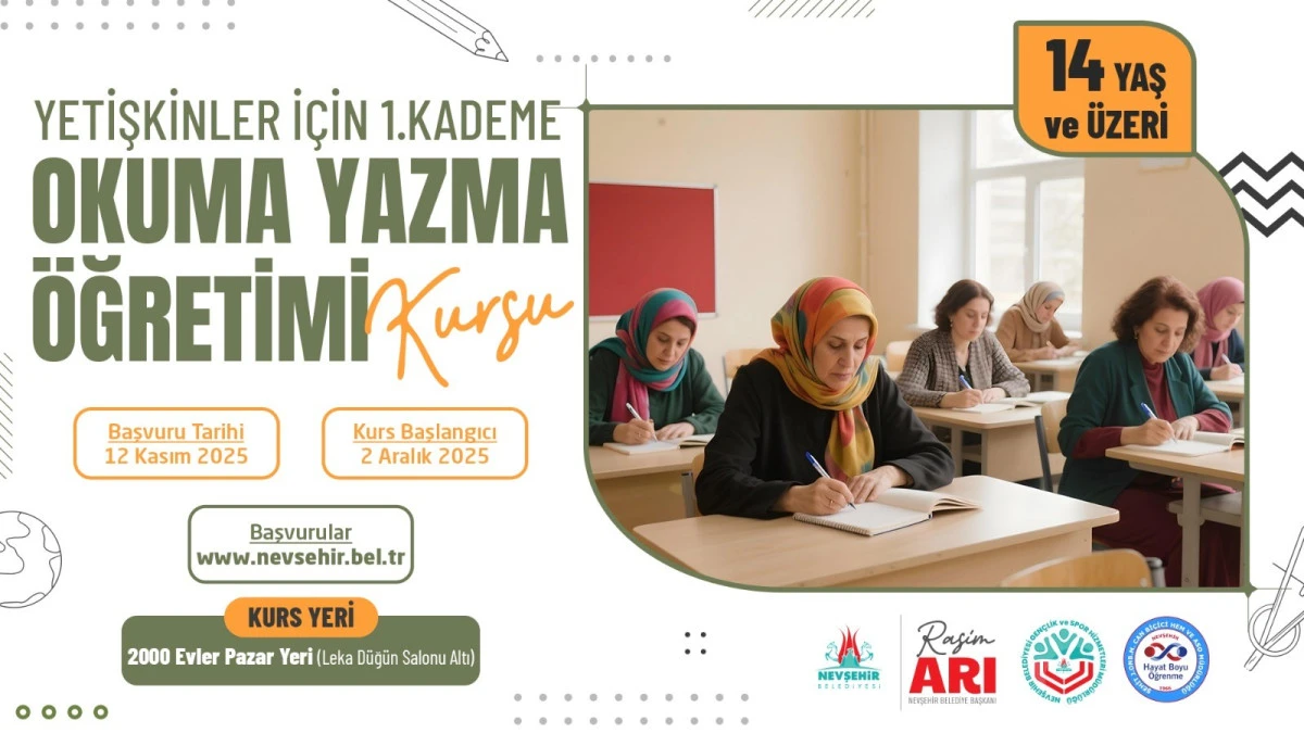 Yetişkinler İ&ccedil;in 1. Kademe Okuma Yazma &Ouml;ğretimi Kursu A&ccedil;ılacak